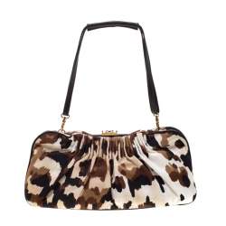 Escada Camouflage Canvas Shoulder Bag