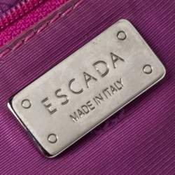 Pre Owned Escada Gold/White Leather Beaded Shoulder Bag