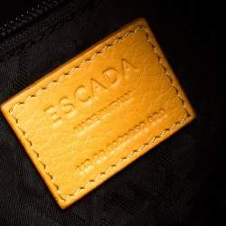 Escada Mustard Leather Knot Handle Shoulder Bag