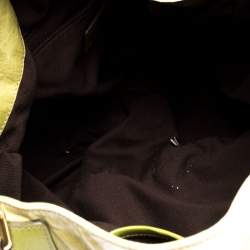 Escada Lime Green Leather Front Pocket Hobo