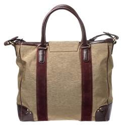 Pre Owned Escada Metallic Gold Nylon and Leather Buckle Flap Shoulder Bag