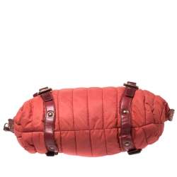 Pre Owned Escada Orange Nylon and Leather Shoulder Bag