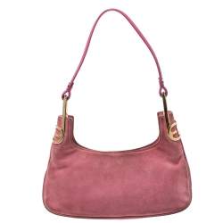 Escada Pink Nubuck and Leather Pochette Bag