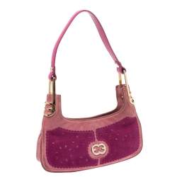 Escada Pink Nubuck and Leather Pochette Bag