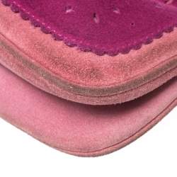 Escada Pink Nubuck and Leather Pochette Bag