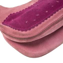 Escada Pink Nubuck and Leather Pochette Bag