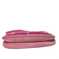 Escada Pink Nubuck and Leather Pochette Bag