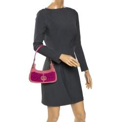 Escada Pink Nubuck and Leather Pochette Bag