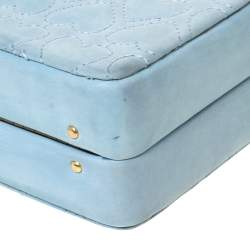 Pre Owned Escada Light Blue Nubuck Leather Box Top Handle Bag