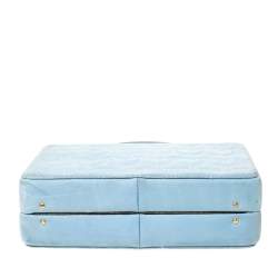 Pre Owned Escada Light Blue Nubuck Leather Box Top Handle Bag