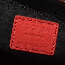 Escada Orange Python Embossed Leather Satchel
