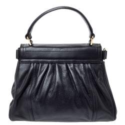Escada Black Leather Top Handle Bag