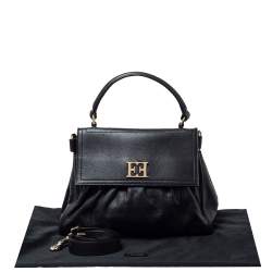 Escada Black Leather Top Handle Bag