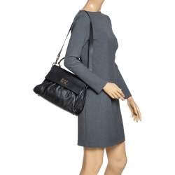Escada Black Leather Top Handle Bag