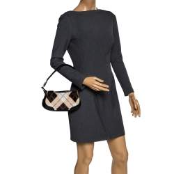 Pre Owned Escada Black/Multicolor Calfhair and Leather Shoulder Bag