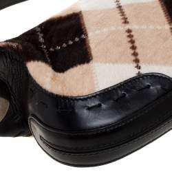 Pre Owned Escada Black/Multicolor Calfhair and Leather Shoulder Bag