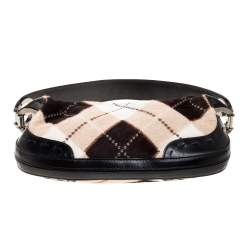 Pre Owned Escada Black/Multicolor Calfhair and Leather Shoulder Bag