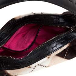 Pre Owned Escada Black/Multicolor Calfhair and Leather Shoulder Bag