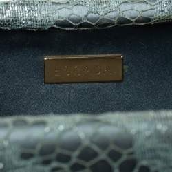 Pre Owned Escada Powder Blue Lace and Satin Chain Clutch