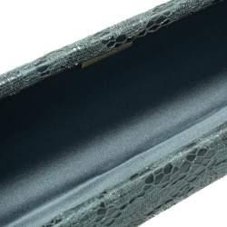 Pre Owned Escada Powder Blue Lace and Satin Chain Clutch