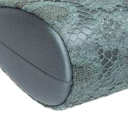 Pre Owned Escada Powder Blue Lace and Satin Chain Clutch