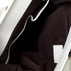 Escada White Crackled Patent Leather Frame Hobo