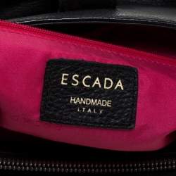 Pre Owned Escada Black Leather Front Pocket Satchel
