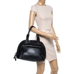 Pre Owned Escada Black Leather Dome Satchel