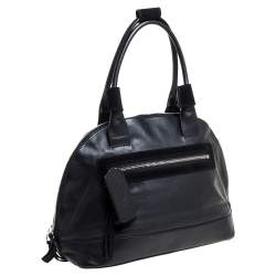 Pre Owned Escada Black Leather Dome Satchel