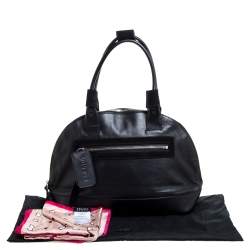 Pre Owned Escada Black Leather Dome Satchel