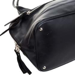 Pre Owned Escada Black Leather Dome Satchel