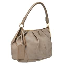 Pre Owned Escada Grey Leather Zip Hobo