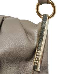 Pre Owned Escada Grey Leather Zip Hobo