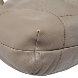Pre Owned Escada Grey Leather Zip Hobo