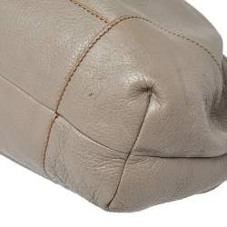 Pre Owned Escada Grey Leather Zip Hobo