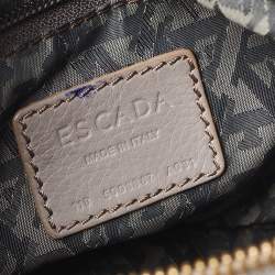 Pre Owned Escada Grey Leather Zip Hobo