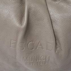 Pre Owned Escada Grey Leather Zip Hobo
