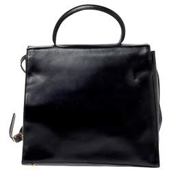 Escada Black Leather Top Handle Bag