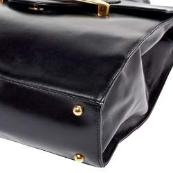 Escada Black Leather Top Handle Bag