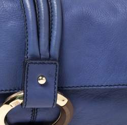 Pre Owned Escada Purple Leather Flap Shoulder Bag