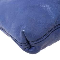 Pre Owned Escada Purple Leather Flap Shoulder Bag