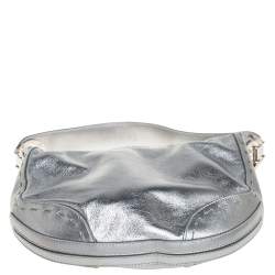 Pre Owned Escada Metallic Silver Leather Hobo