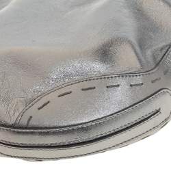 Pre Owned Escada Metallic Silver Leather Hobo