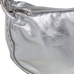 Pre Owned Escada Metallic Silver Leather Hobo