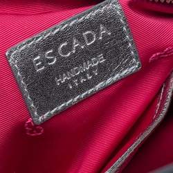 Pre Owned Escada Metallic Silver Leather Hobo