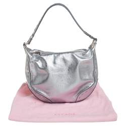 Pre Owned Escada Metallic Silver Leather Hobo