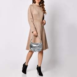 Pre Owned Escada Metallic Silver Leather Hobo