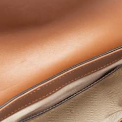 Pre Owned Escada Brown Leather Flap Crossbody Bag