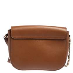 Pre Owned Escada Brown Leather Flap Crossbody Bag
