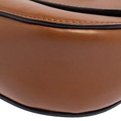 Pre Owned Escada Brown Leather Flap Crossbody Bag